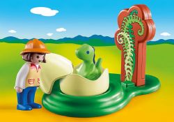 PLAYMOBIL 1-2-3 - EXPLORATRICE ET BEBE DINOSAURE #9121